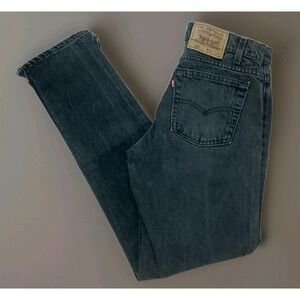 Vintage Levis 512 Slim Fit Tapered 30x30 Cuffed Black 90s USA Jeans High  Waist